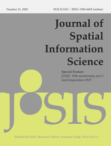 					View No. 21 (2020): JOSIS' 10th Anniversary: Part Two and Special Feature on GeoComputation 2019
				