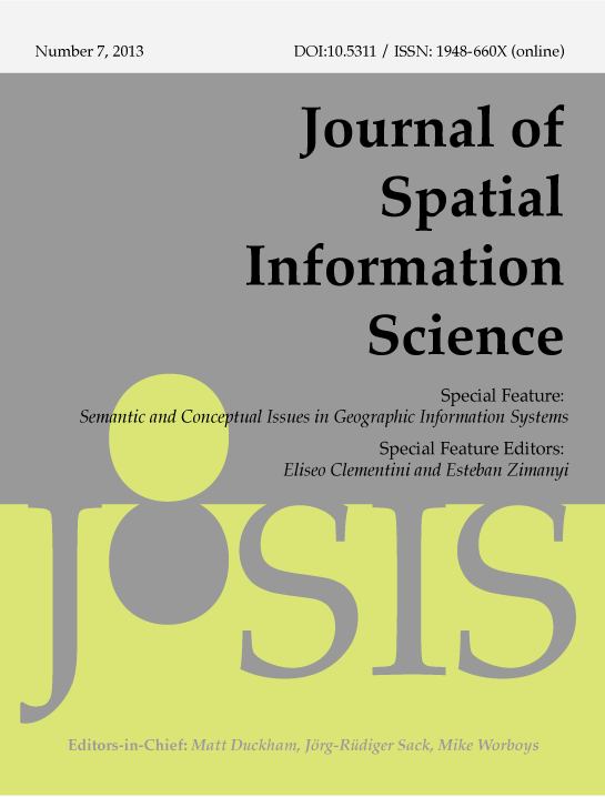 					View No. 7 (2013): Special feature on Semantic and Conceptual Issues in GIS (SeCoGIS)
				
